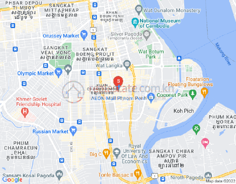 만경강1부구(BKK1), 벙껭깡, 프놈펜 지도