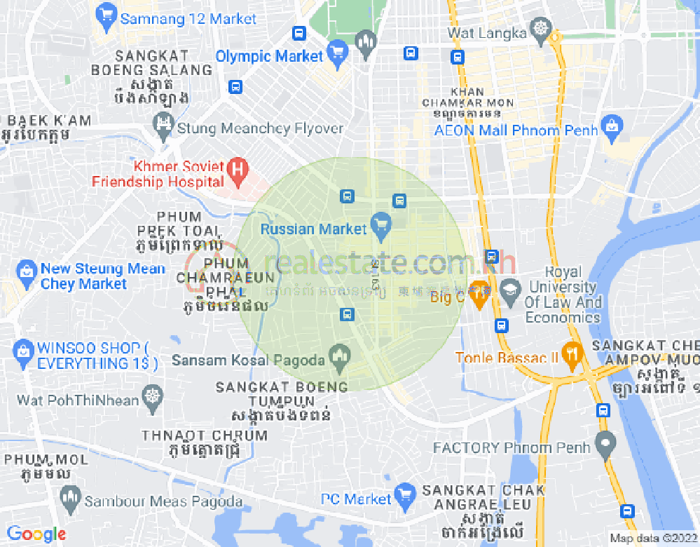 Carte de Toul Tum Poung 1, Chamkarmon, Phnom Penh