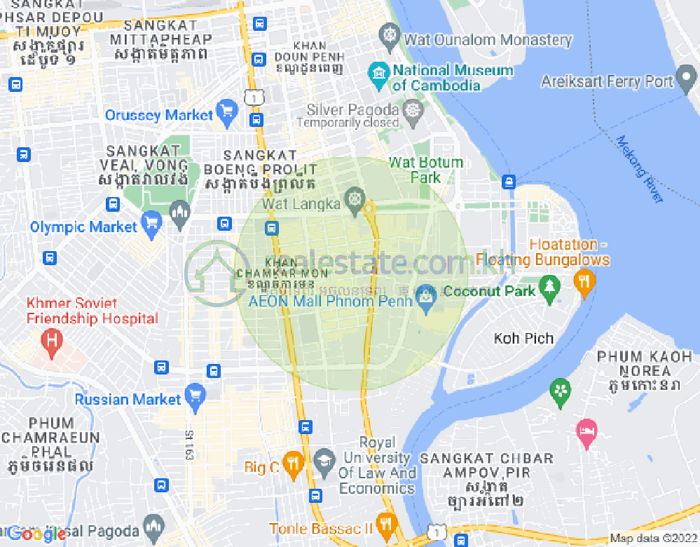 Carte de BKK 1, Boeng Keng Kang, Phnom Penh
