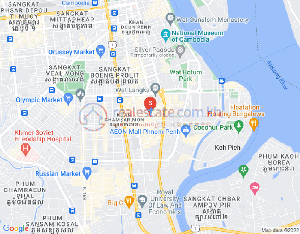만경강1부구(BKK1), 벙껭깡, 프놈펜 지도