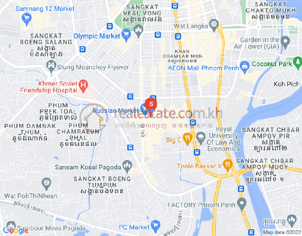 トゥールトンポン1, チャムカモン, プノンペンの地図