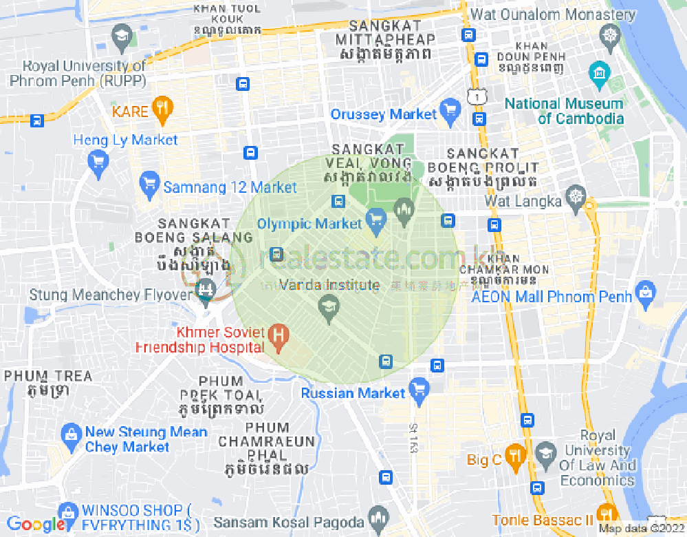 Map of Toul Svay Prey 2, Boeng Keng Kang, Phnom Penh