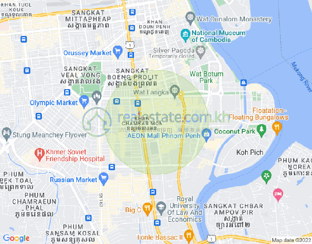 Carte de BKK 1, Boeng Keng Kang, Phnom Penh