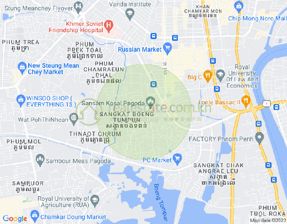 Carte de Stueng Mean chey, Meanchey, Phnom Penh
