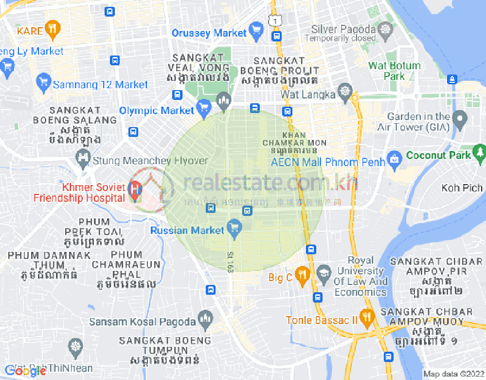 万景岗3分区（BKK3), 波哥堪, 金边地图