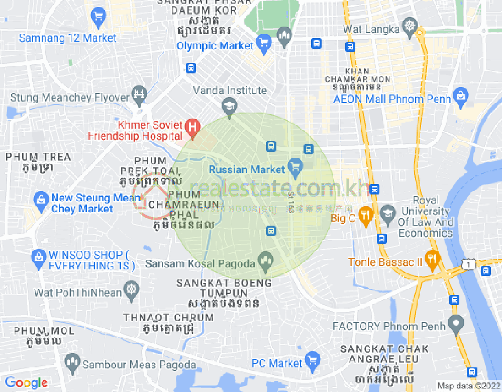 Map of Tumnob Tuek, Boeng Keng Kang, Phnom Penh