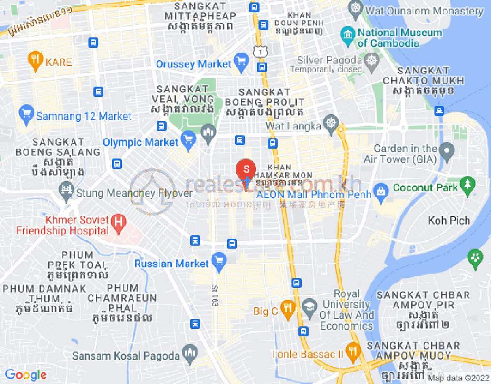 Mapa: BKK 3, Boeng Keng Kang, Phnom Penh