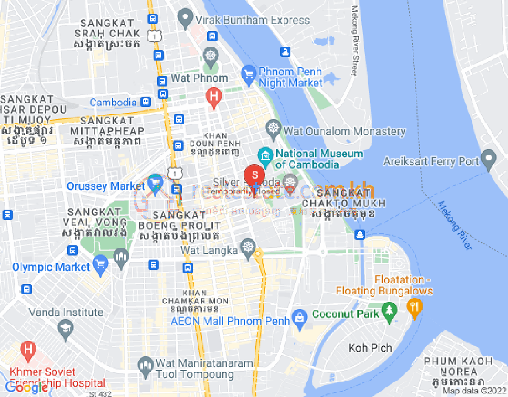 Mapa: Chakto Mukh, Daun Penh, Phnom Penh