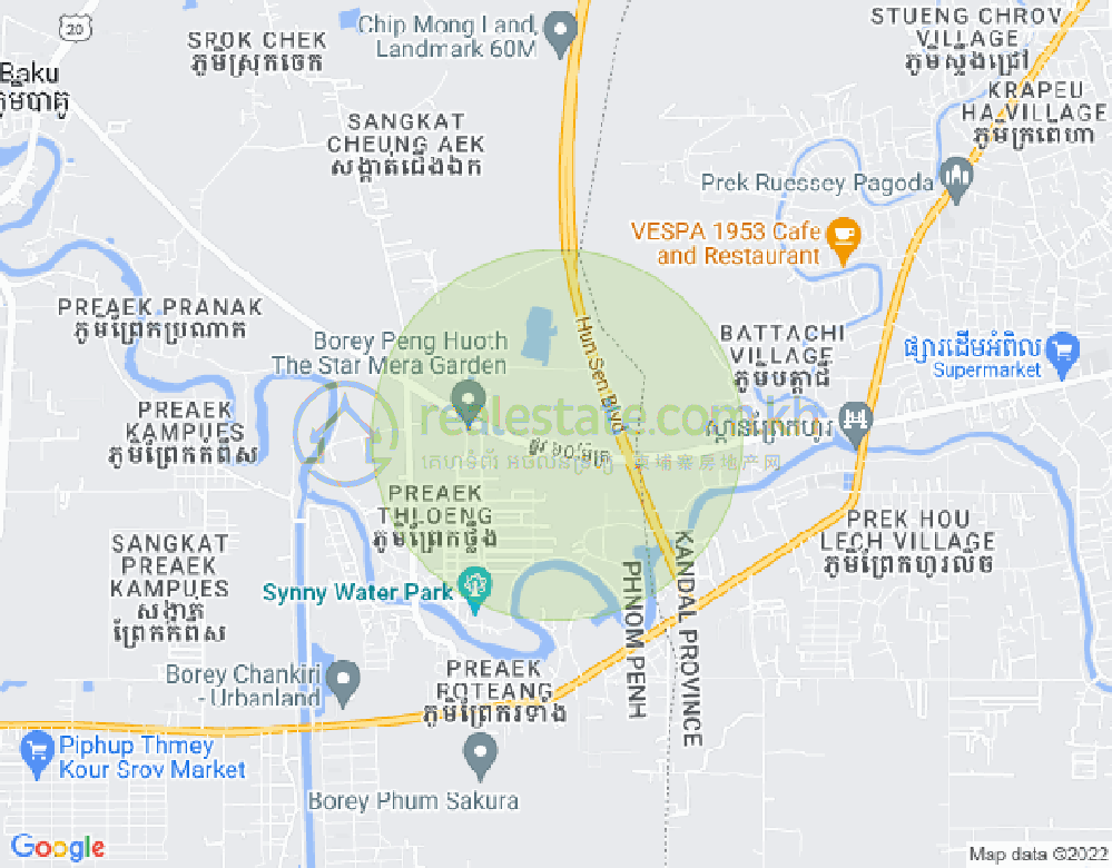 Mapa: Preaek Kampues, Dangkao, Phnom Penh