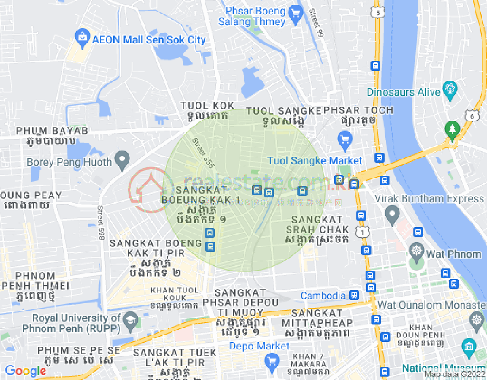 만곡호1구역, 노곡구, 프놈펜 지도