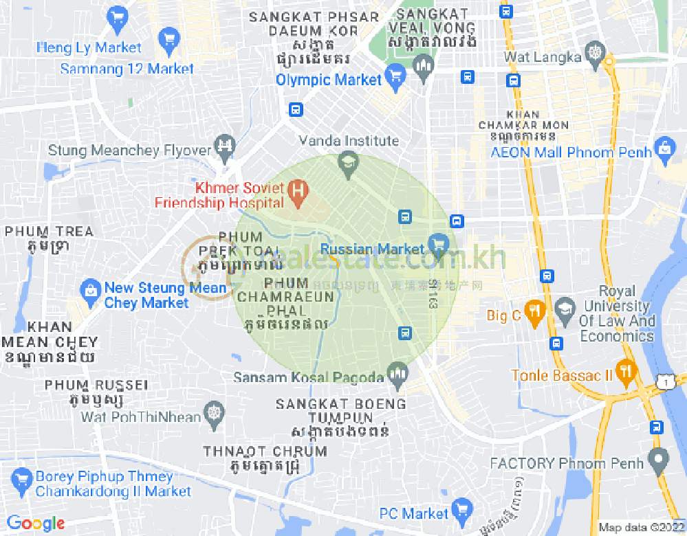 선방둔문 1, 면지구, 프놈펜 지도