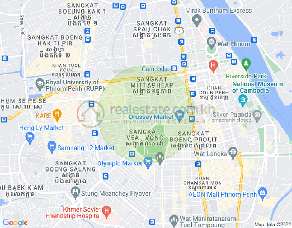 Mapa: Veal Vong, 7 Makara, Phnom Penh