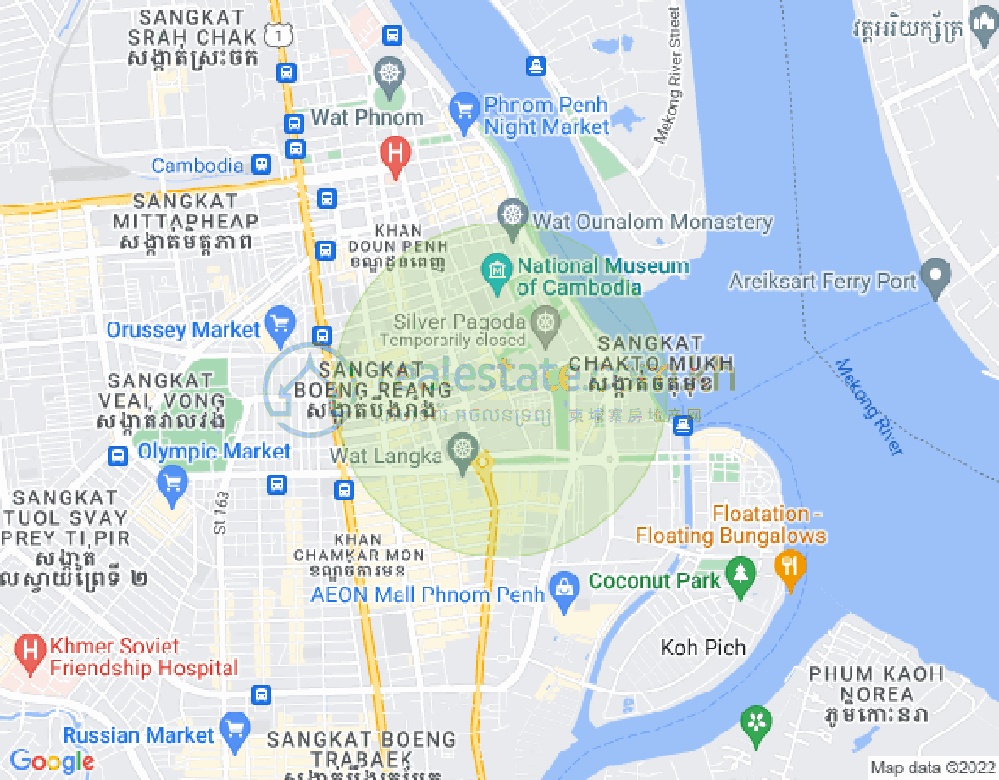 แผนที่ เบิงเรียง, ดวนป็ญ, พนมเปญ