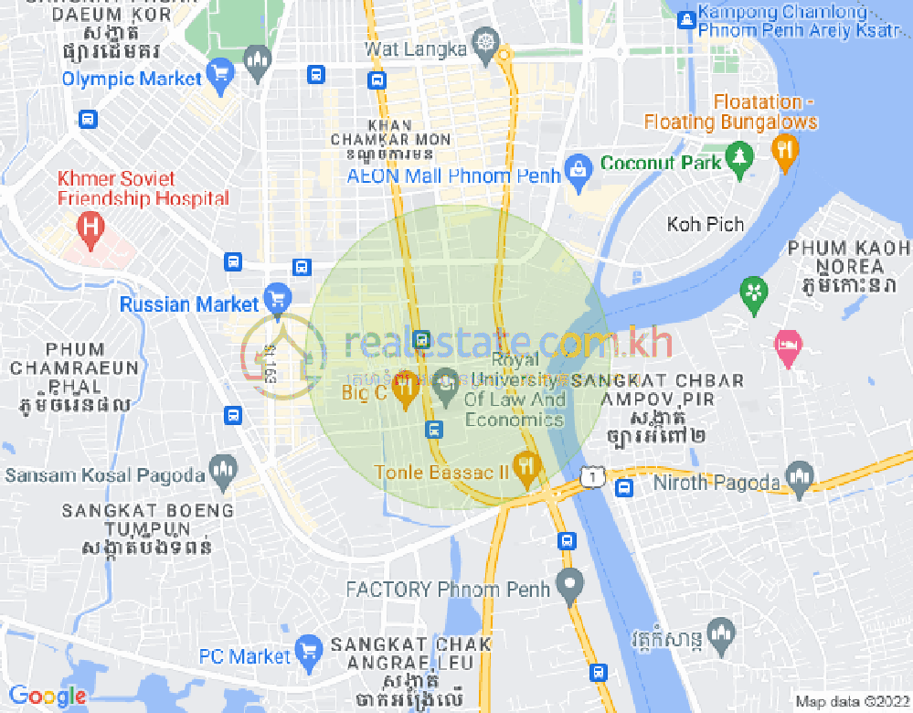 Mapa: 63 Number 63, Tonle Bassac, Chamkarmon, Phnom Penh
