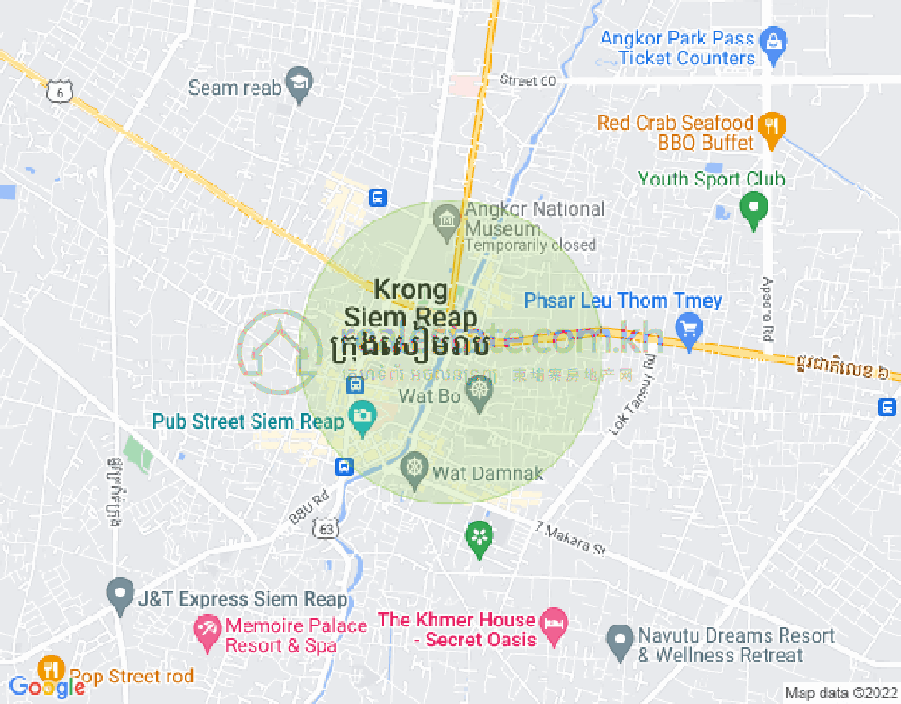 Reap 7 Makara KW Siem, Svay Dangkum分区, 暹粒地图