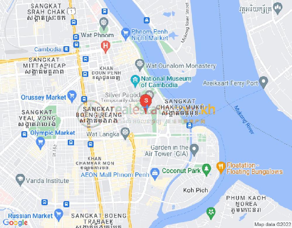 Mapa: Chakto Mukh, Daun Penh, Phnom Penh
