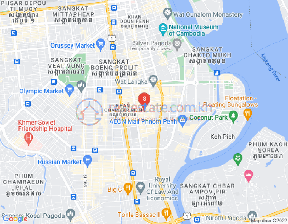 만경강1부구(BKK1), 벙껭깡, 프놈펜 지도