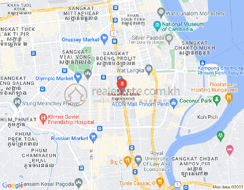 BKK 2, ボンケンコン, プノンペンの地図