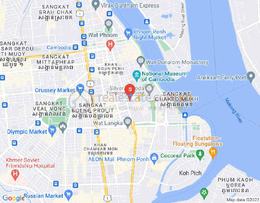 Mapa: Chakto Mukh, Daun Penh, Phnom Penh