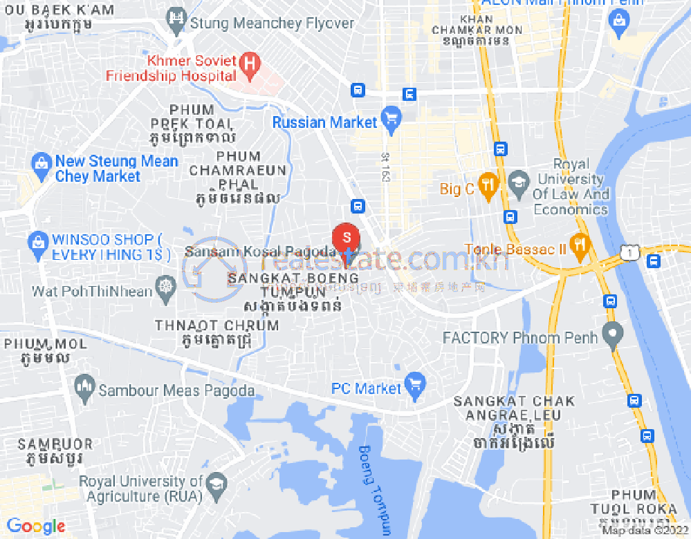 Boeung Tumpun分区, 棉芷区, 金边地图
