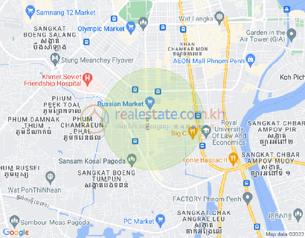 Map of Toul Tum Poung 1, Chamkarmon, Phnom Penh