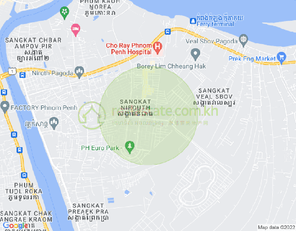 Mapa: Nirouth, Chbar Ampov, Phnom Penh
