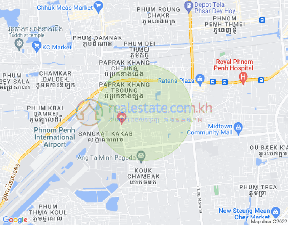 Mapa: Tuek Thla, Sen Sok, Phnom Penh