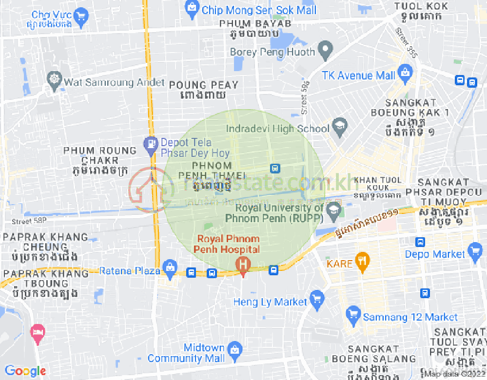 Mapa: Phnom Penh Thmey, Sen Sok, Phnom Penh