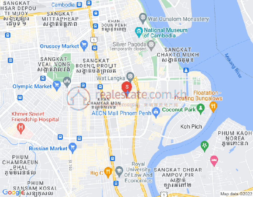 Map of BKK 1, Boeng Keng Kang, Phnom Penh