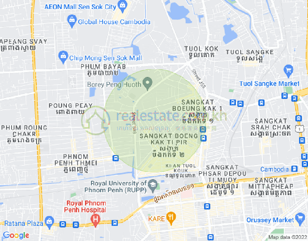 만곡호1구역, 노곡구, 프놈펜 지도