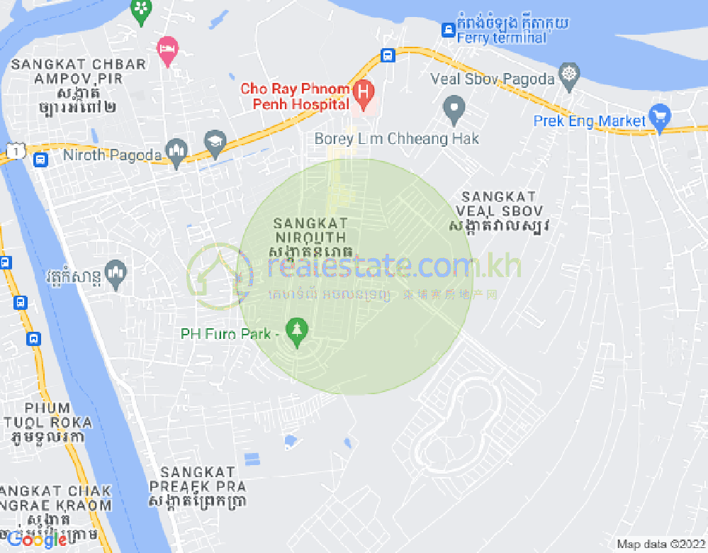 Nirouth分区, 铁桥头区, 金边地图