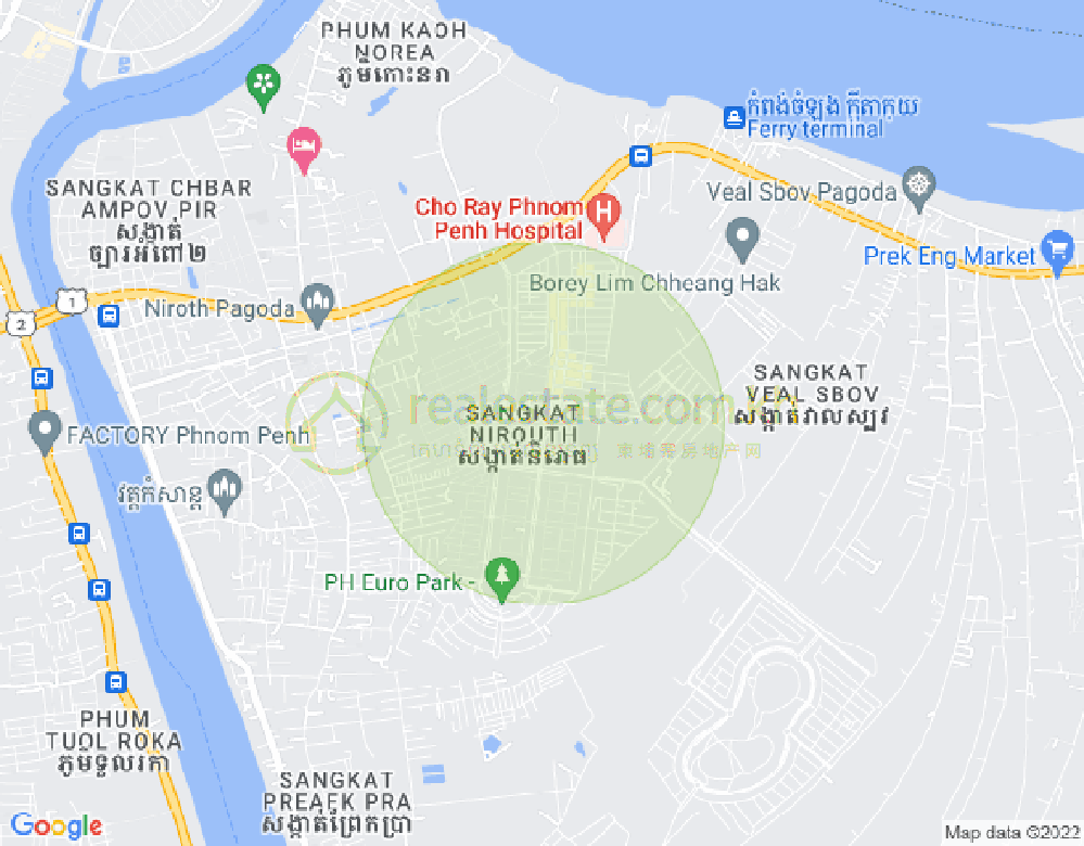 Nirouth分区, 铁桥头区, 金边地图