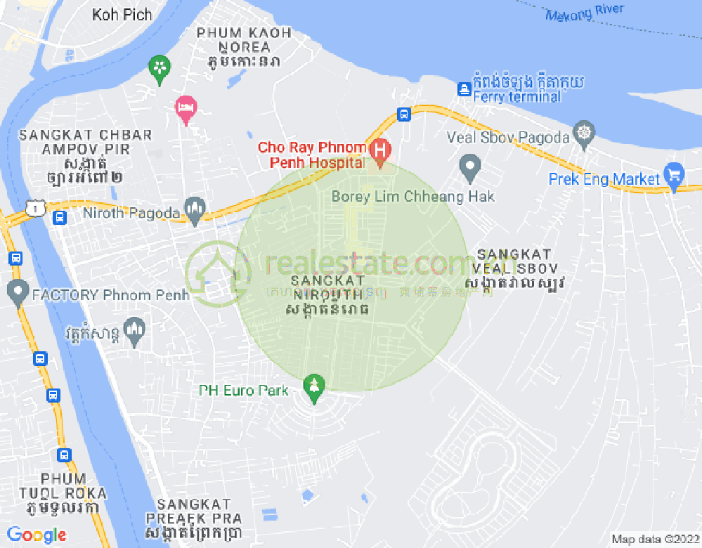 Nirouth分区, 铁桥头区, 金边地图