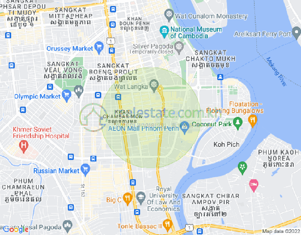 Map of BKK 1, Boeng Keng Kang, Phnom Penh