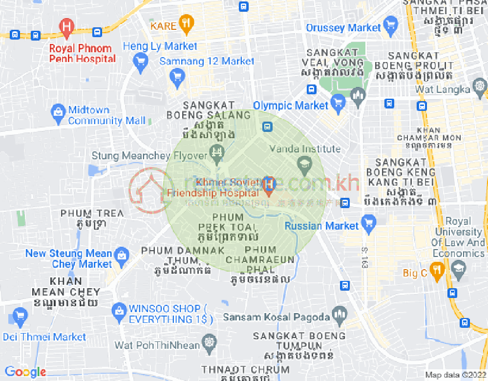 Map of Olympic, Boeng Keng Kang, Phnom Penh