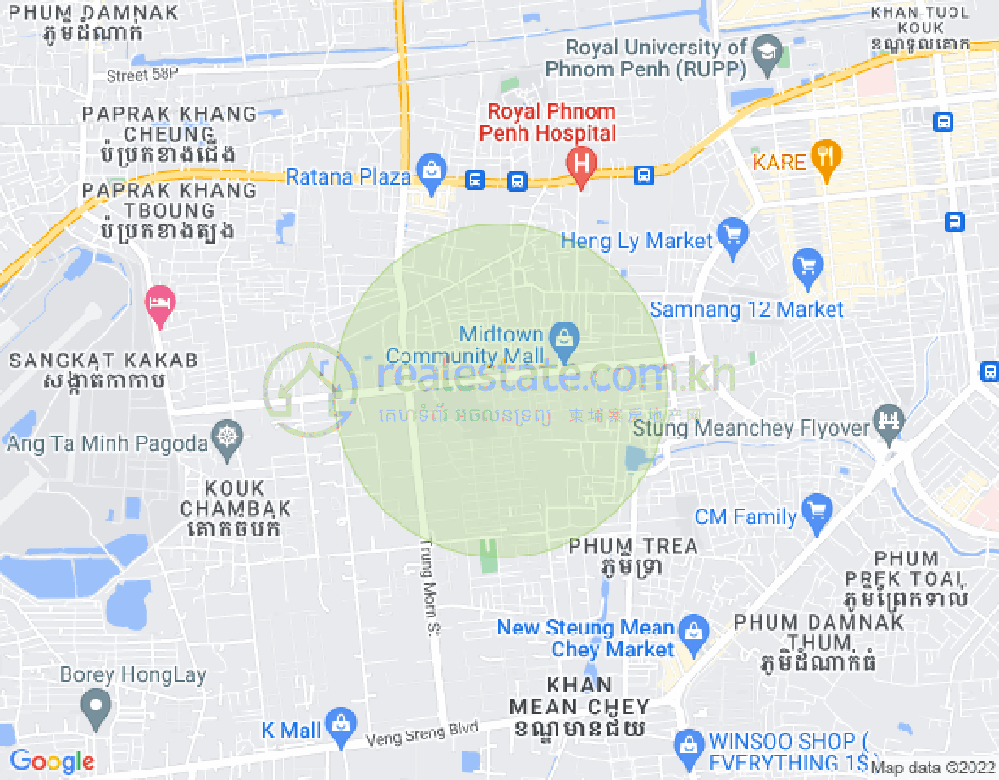 Mapa: Tuek Thla, Sen Sok, Phnom Penh