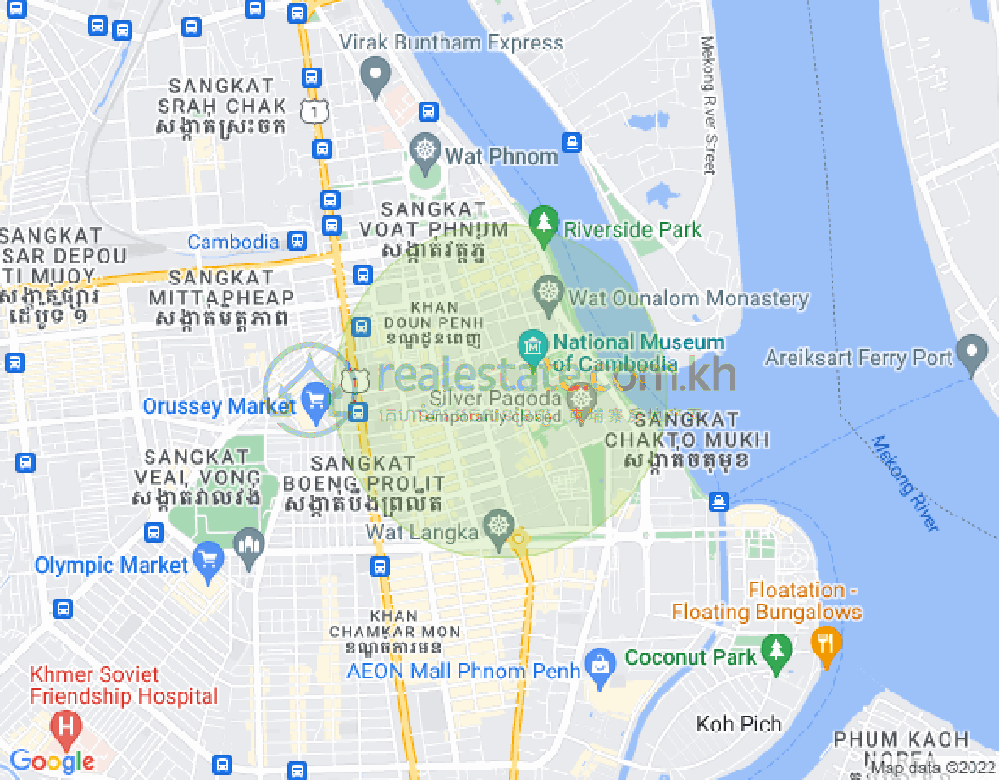 Mapa: Ou Ruessei 1, 7 Makara, Phnom Penh