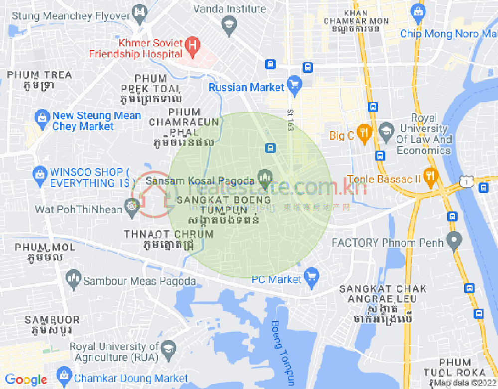 宣邦屯门1, 棉芷区, 金边地图