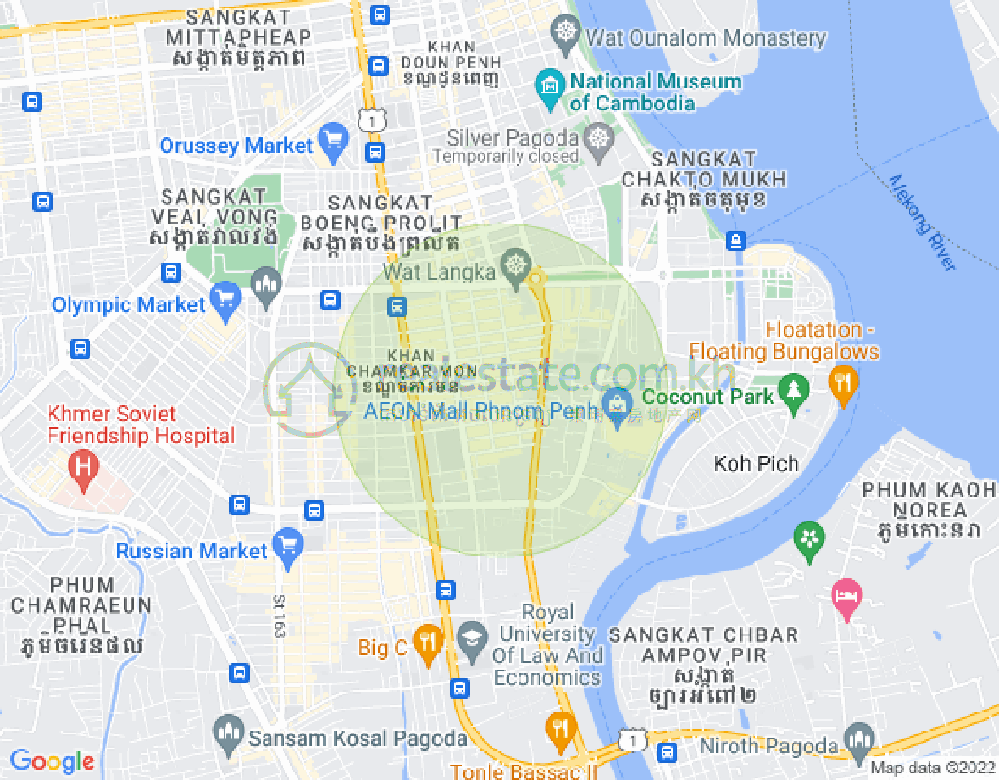 Carte de BKK 2, Boeng Keng Kang, Phnom Penh