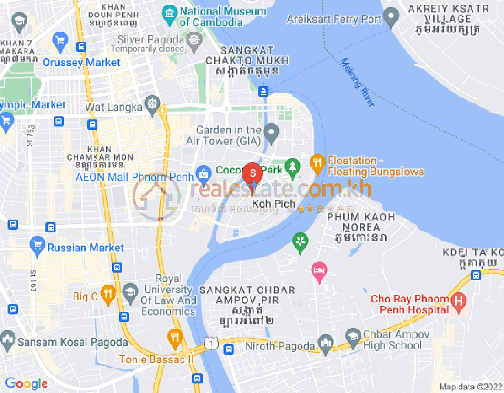 백색하구역, 짬까몬, 프놈펜 지도