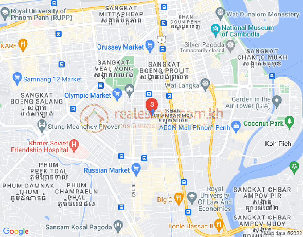 Mapa: BKK 2, Boeng Keng Kang, Phnom Penh