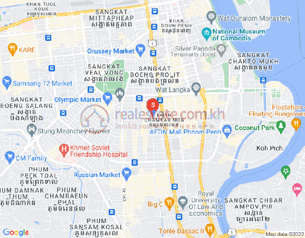 Mapa: BKK 2, Boeng Keng Kang, Phnom Penh