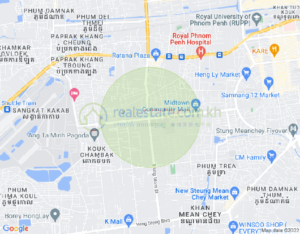 Carte de Tuek Thla, Sen Sok, Phnom Penh