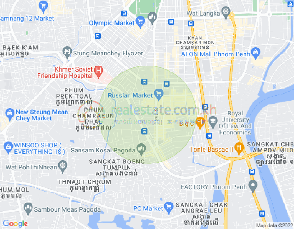 Map of Toul Tum Poung 1, Chamkarmon, Phnom Penh