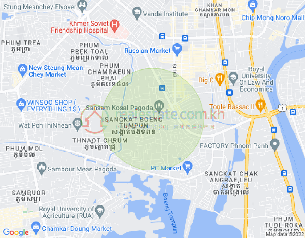 宣邦屯门1, 棉芷区, 金边地图
