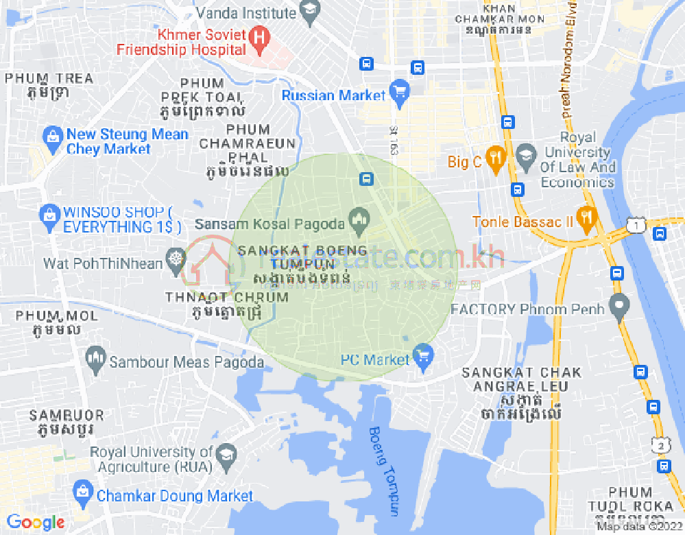 宣邦屯门1, 棉芷区, 金边地图