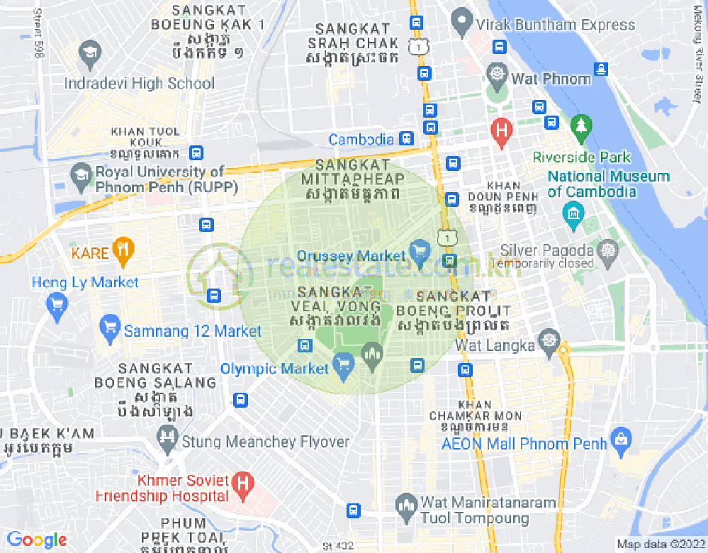 Map of Veal Vong, 7 Makara, Phnom Penh