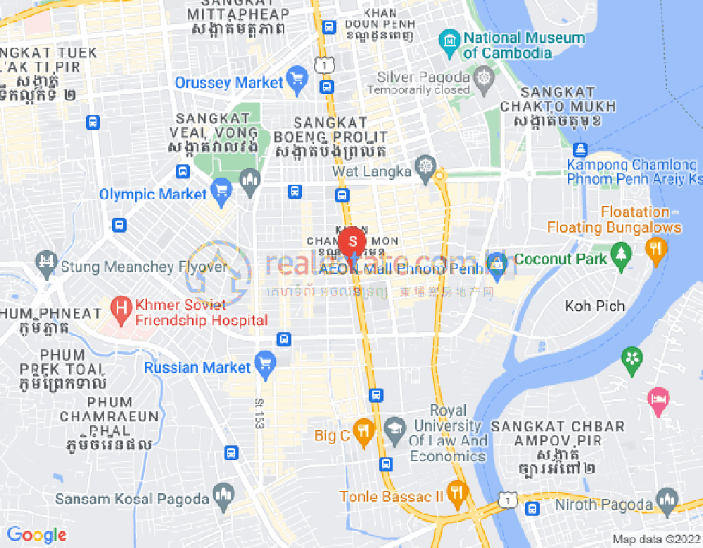 Map of BKK 1, Boeng Keng Kang, Phnom Penh