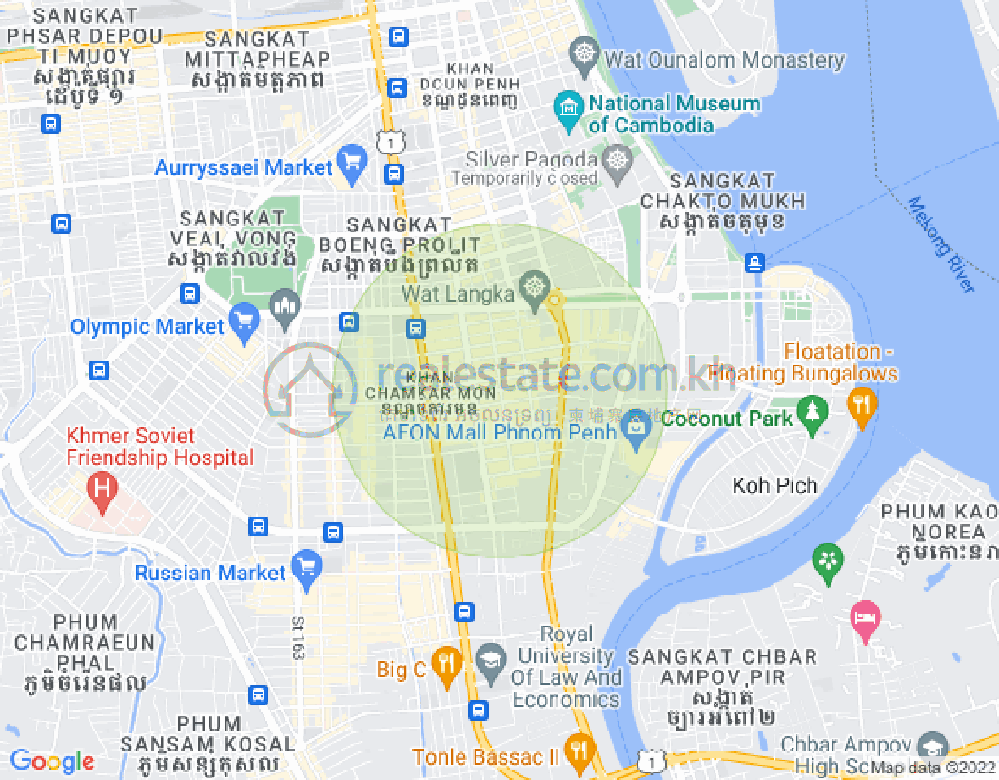 万景岗1分区（BKK1), 波哥堪, 金边地图
