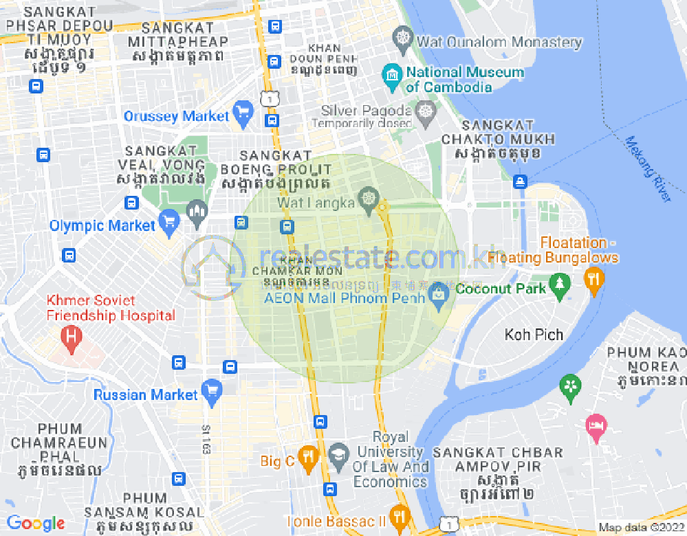 Map of BKK 1, Boeng Keng Kang, Phnom Penh